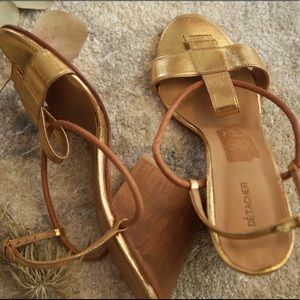 A Détacher Gold Eloise Sandals Wedges
